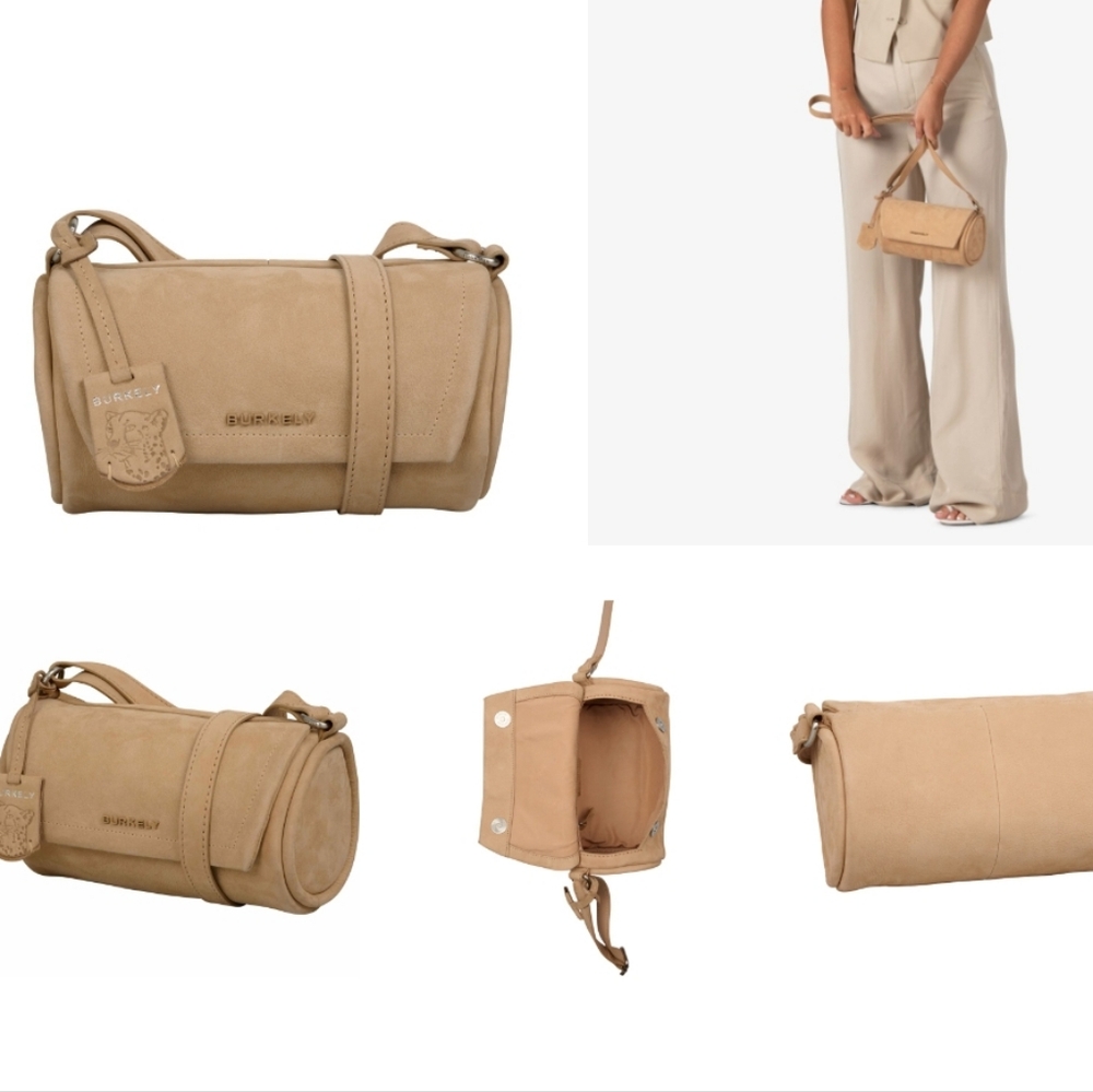 Burkely nubuck leather cylinder crossbody bag new with tags and duster